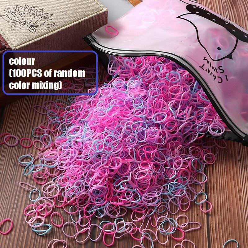

1000 Pcs Candy Color Mini Rubber Bands Set with Storage Bag - High Elastic Hair Rings & Scrunchie