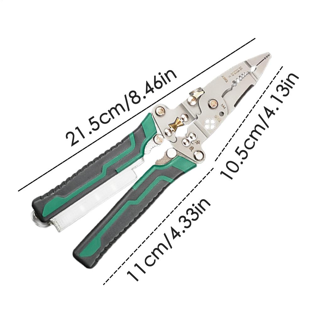 

Wire Stripper Tool Multifunctional Cable Plier Portable Precision Wire Stripper with Electrical Test for Industrial Automotive зелений
