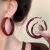 Orecchini a Cerchio Cerchi Rossi Grandi Piccoli Vintage per Donna Semplici Geometrici Rotondi Lucidi Huggie Gioielli Festa Ragazze Regalo