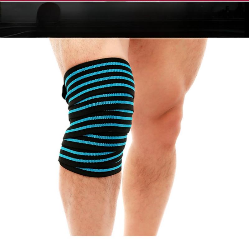 

Эластичный бандаж на колено для тяжелой атлетики, поддержка колена при приседаниях, длина 195 см L синий