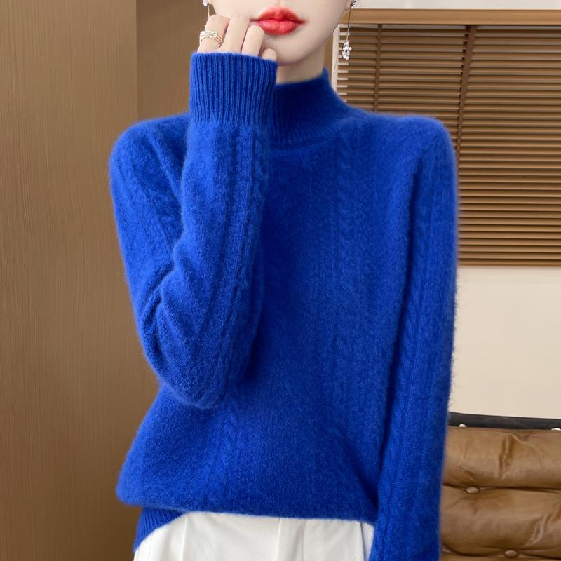 Women Sweater 100% Wool MODERN NEW SAGA Turtleneck Knit Pullover Thick Winter Jumpers Female Knit Tops