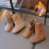 Girls' Boots Winter New Collection Plush Versatile Children's Boots Retro Children's Boots Stylish