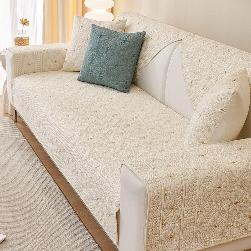 Spring Cotton Sofa Cushion Four Seasons Universal Backrest Towel Cover Cloth Cover Non-Slip Simple Sofa Cover Cover Feeling Cushion