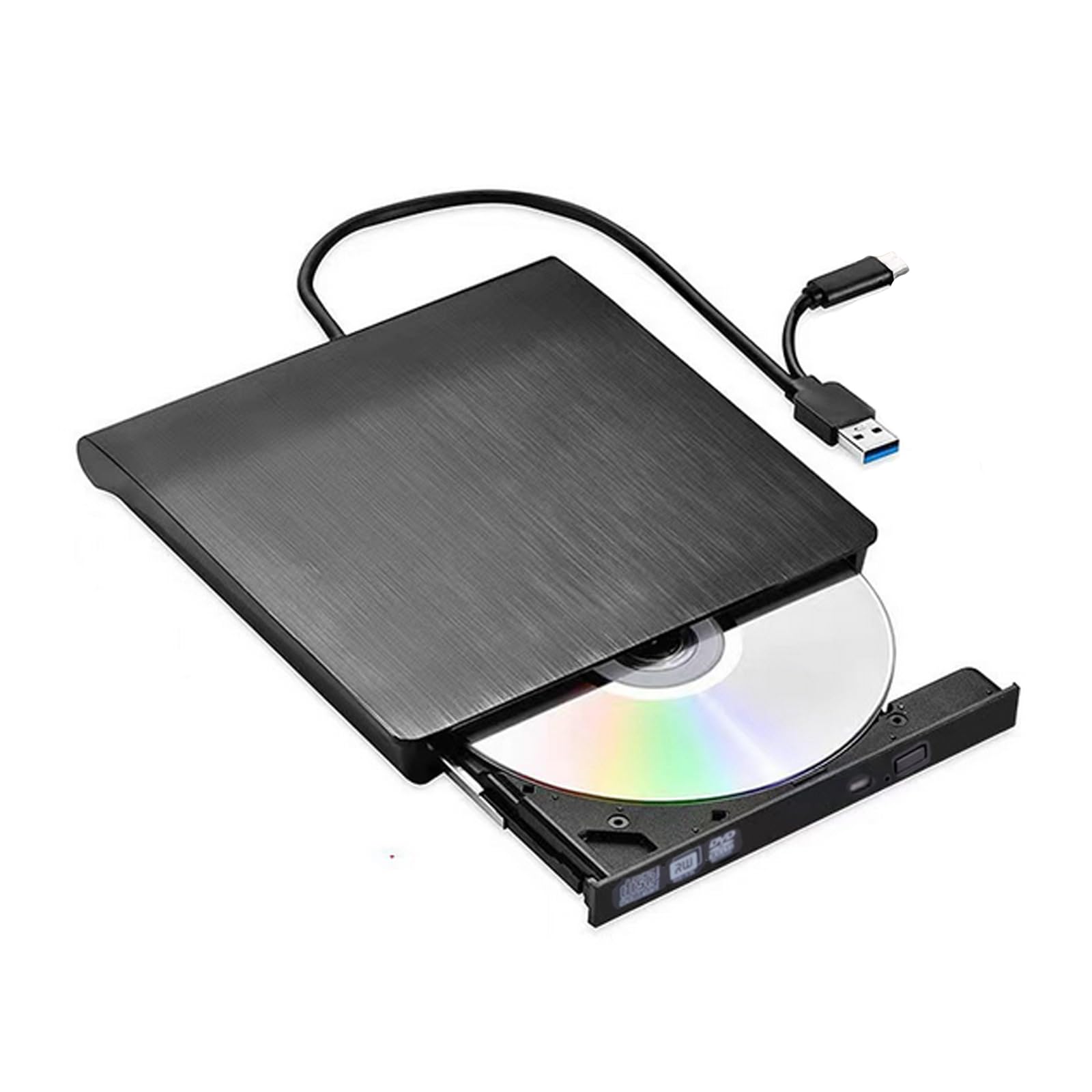 

Covifize External DVD Drive Drive USB Dual Connection Drive Computer Optical Drive External Compatible Read/Writable CD/DVD 3.0 & Type-C Mac/Windows