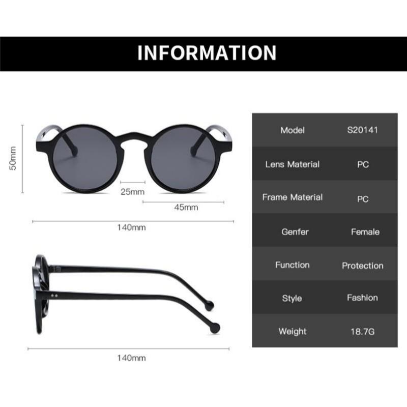 1Pcs Vintage Round Sunglasses Women Men 2023 Luxury Brand Oversized Eyewear Classic Small Frame Party Sun Glasses Eyewear