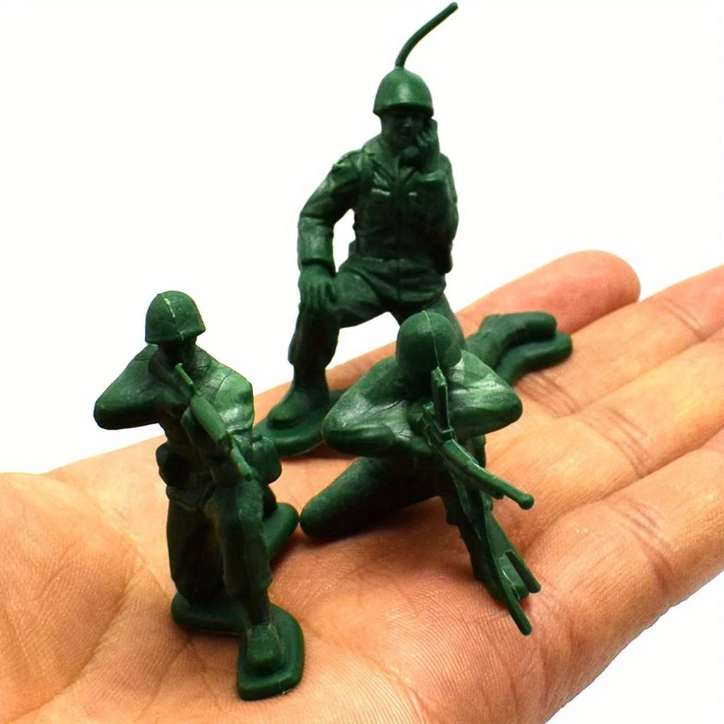 30pcs Miniature Plastic Soldier Models - 1.96 Inch Multicolor Military Figures for Party Decor, Birthday Gifts, ZSY
