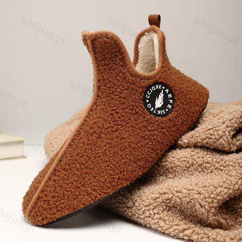 Fashion 2025 Winter New Fashion Trend Versatile Low Top Casual Snow Boots for Men's Warm Soft Soled Comfortable Plush Cotton Flat Shoes