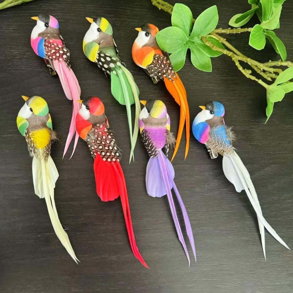 Colorful Simulation Birds Photography Props with Clip Decorative Fake Bird Home Decor Landscape Decoration Birds Model