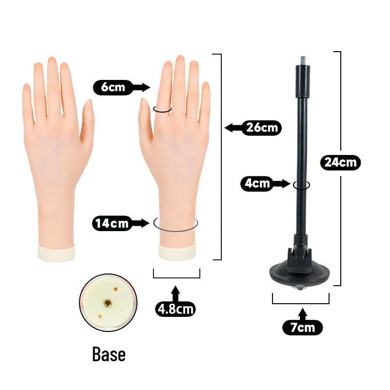 Beginner's Bendable Soft Fake Hand for Nail Art Display and Practice