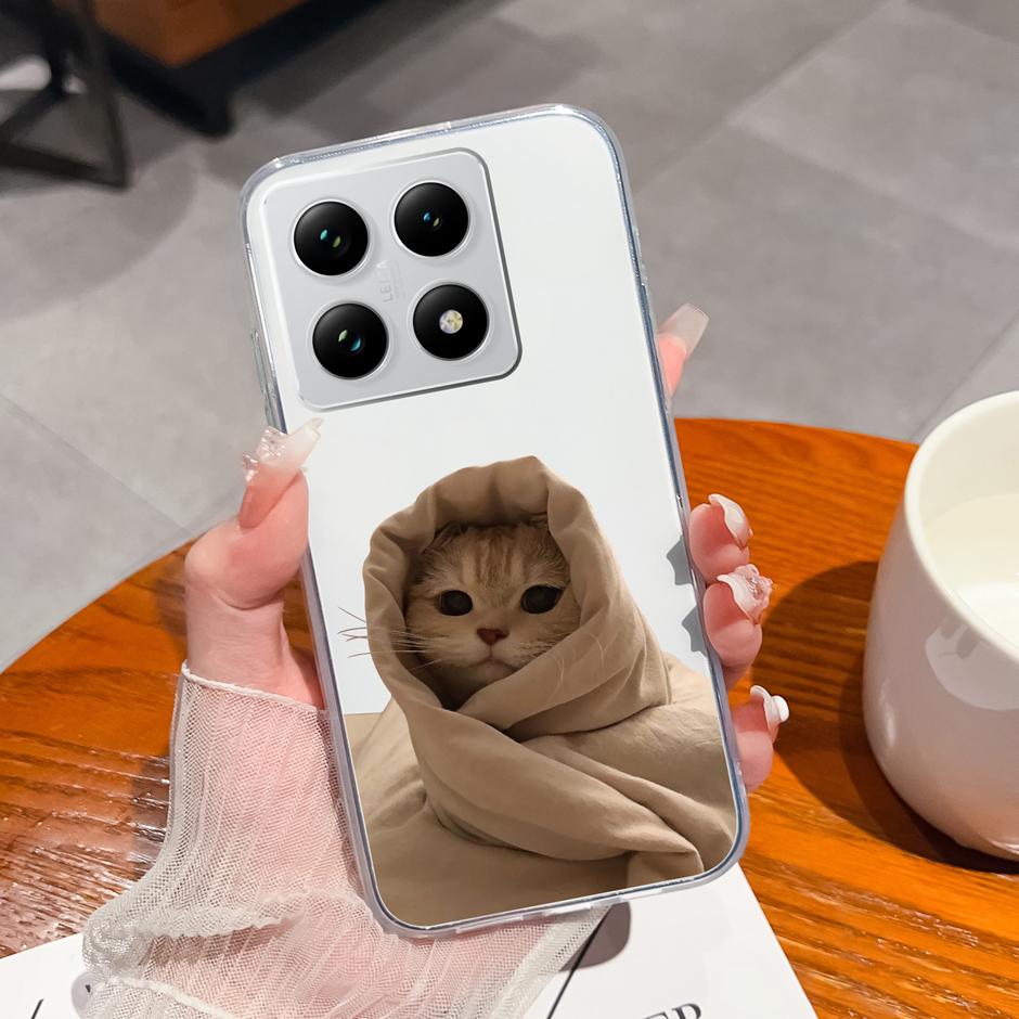 Case For Xiaomi 15T 15T Pro Adorable Astronaut Cat Anti-Fingerprint Fashion Transparent Housing For xiaomi15t 15tpro Protector