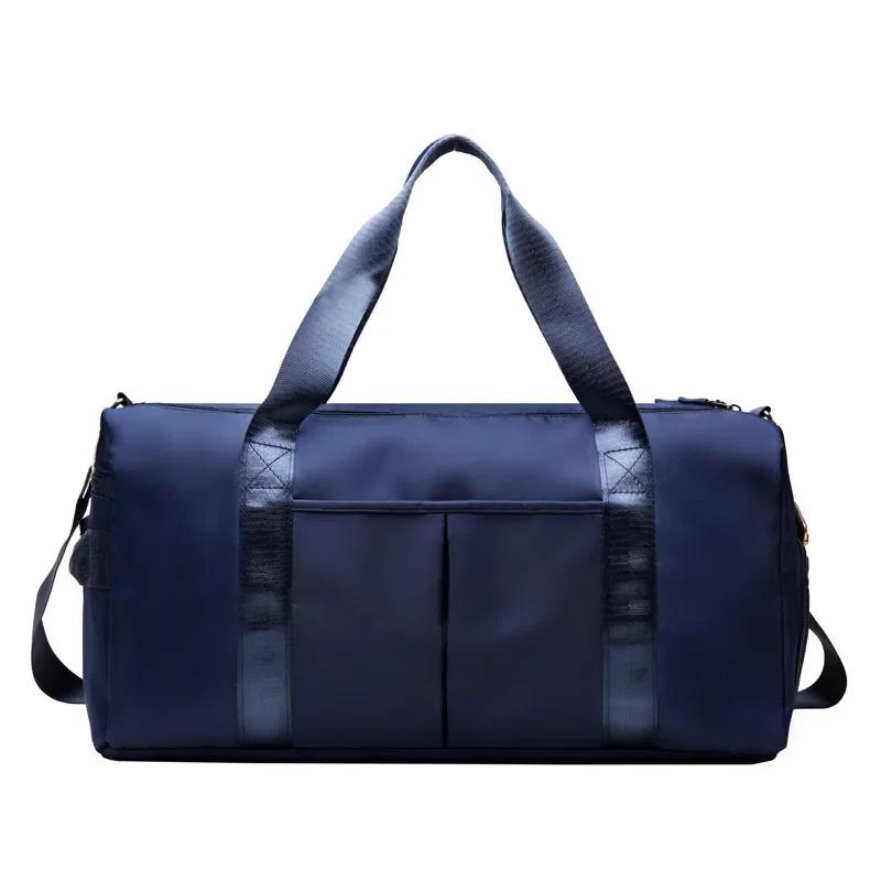 Outdoor Waterproof Nylon Sports Gym Bags Men Women Training Fitness Travel Handbag Yoga Mat Sport Bag with Shoes Compartment