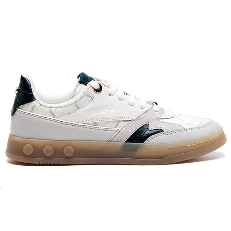 Li-Ning 1990 Trendy Casual Durable Low-Top Skate Shoes Women sneaker White Green ALFR124-3