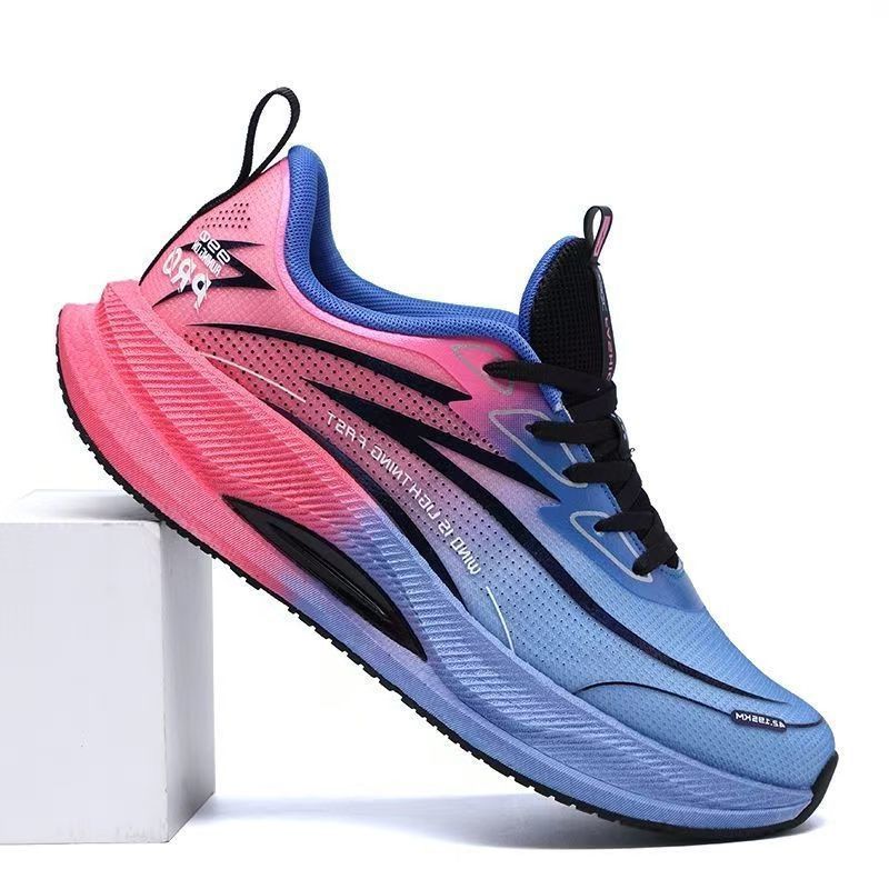 Men's shoes new mesh breathable sports shoes ultra-light soft sole thick sole fashion gradual change color running shoes casual men's shoes