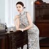 Improved new Chinese cheongsam Tencel hemp daily sleeveless elegant dress 1011 summer new temperament Chinese style