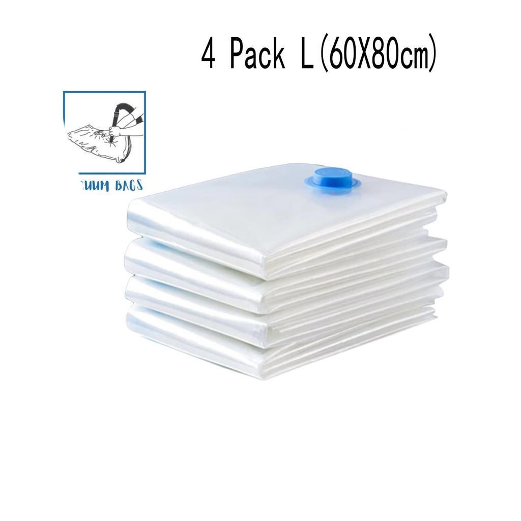 4pcs Thickened Vacuum Compression Bag, Transparent Quilt Vacuum Bag, Storage Bag, Household Clothing Storage And Sorting Bag