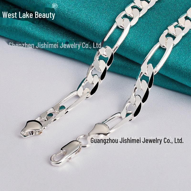 

Изысканное 8-миллиметровое ожерелье из трех цепочек для женщин - West Lake Silver Jewelry MN223-45cm