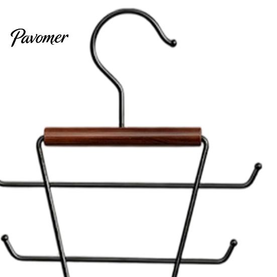 Vertical Wardrobe Storage Hangers V Shaped Closet Organizer, 12 Hooks 360 Degree Swivel Hook Design, Space Saving Organizers Beech Wood Hanger