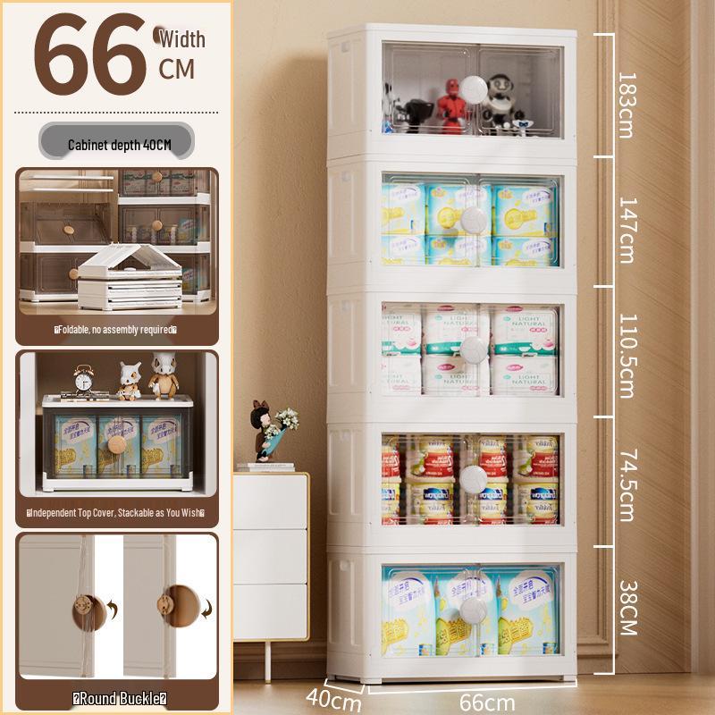 Foldable Large Plastic Wardrobe Cabinet: No-Installation Storage for Clothes, Snacks, and Toys
