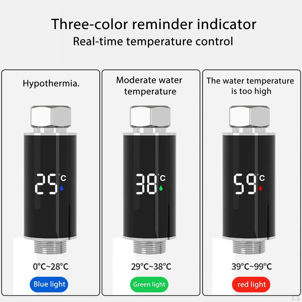 Shower Thermometer Water Temperature Convenient Bathroom Waterproof Family LED Display