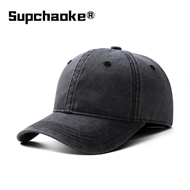 Old Baseball Cap Men and Women Spring and Autumn Fashion Denim Baseball Cap Big Head Circumference Cap