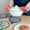 1Pc 18x18cm Round Striped Polka Dot Cotton Insulation Pad Baking Tool Kitchen Cup Table Mat Home Decor