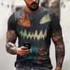 Halloween T Shirt Men's Casual Round Neck Blood Splatter Pattern Tops Horror Bloody Printed Short Sleeve Tops