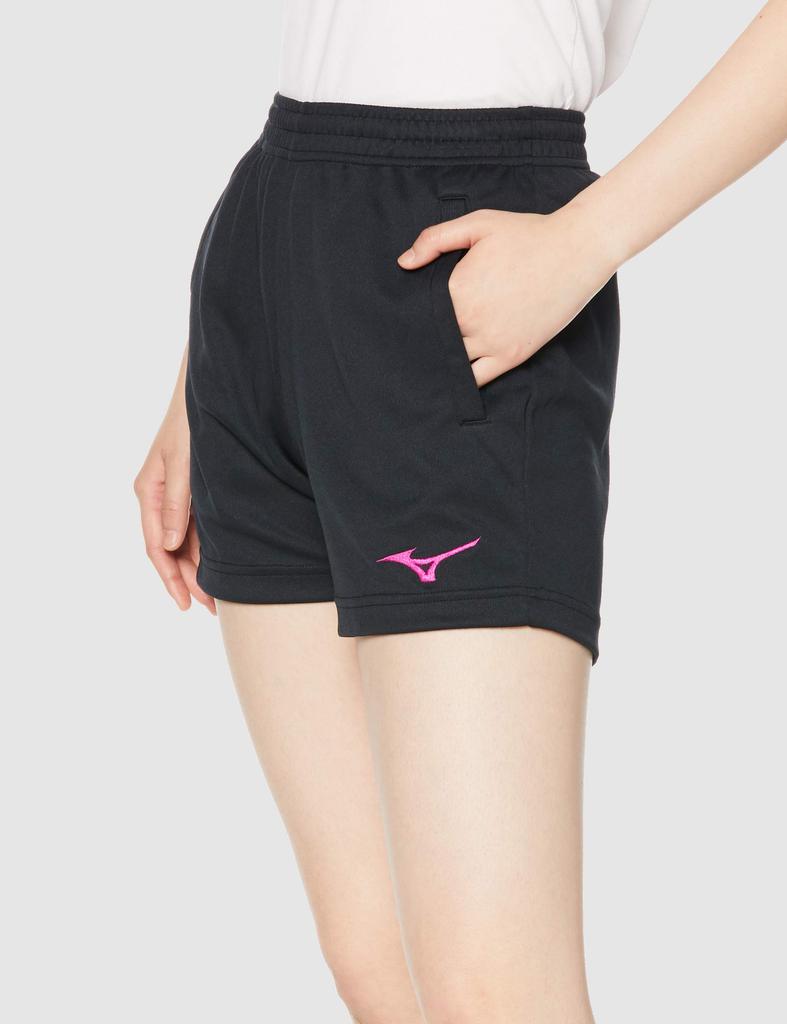Mizuno Women's Volleyball Shorts V2MB0211, Black/Berry Pink, Size Small (Equivalent to Japanese Size Small)