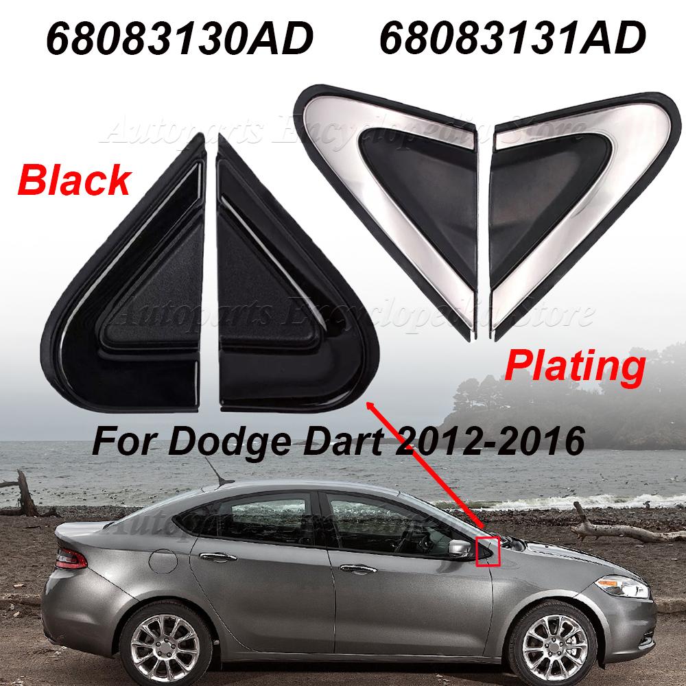 Car Black Front Window Triangle Plate Triangle Garnish Cover Panel Replacement 68083130AD 68083131AD For Dodge Dart 2012-2016