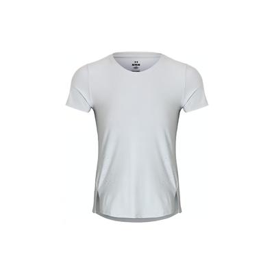 Solid Quick-Dry Hem Design Round Neck Pullover Short Sleeve T-Shirt Women Tops Haze-Gray 1383364-014