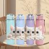 1PC White Kitten Lying On Blanket 750ml Color Plastic Sports Water Bottle Leakproof Flip Straw Lid For Sports Office Home Use