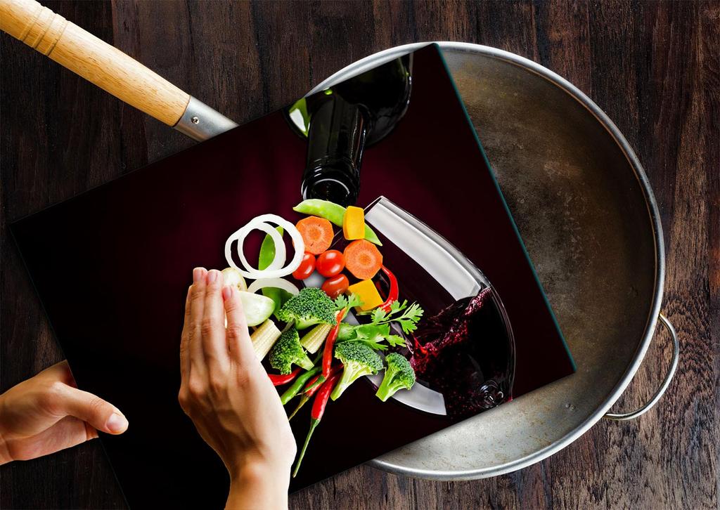 GLASS PLATE CUTTING BOARD 52x40 WINE
