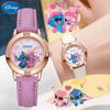 Disney Children's Watches Kids Boys Girls Cute Cartoon Stitch Imitation Diamond Wristwatch Belt Student Quartz Watch Gift