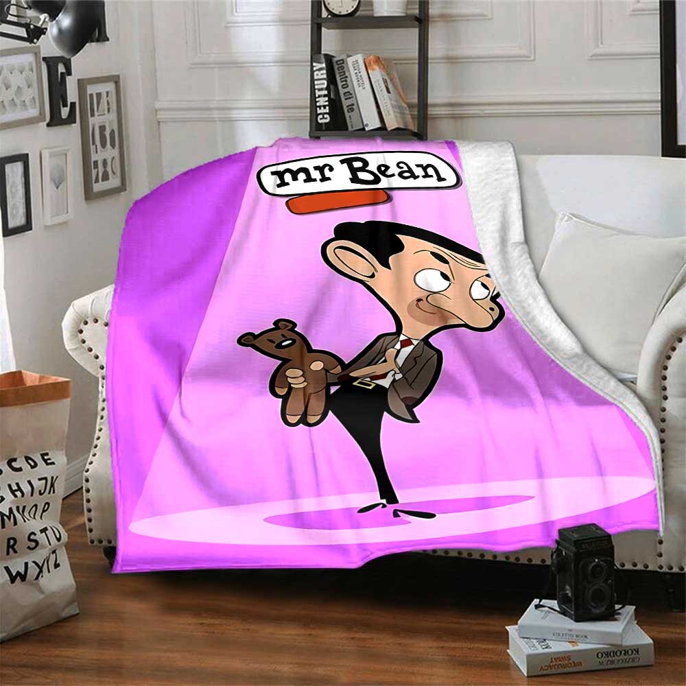 Mr Bean'S Cartoon Adventure Lightweight Blanket Comfortable Suitable for Sofa Couch Office Bed Picnics Four Seasons Universal Lovers Gift Y16
