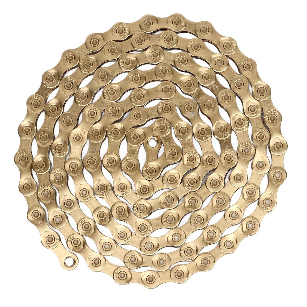 Mountain Bike Chain Strong Tensile Strength Impact Resistance Titanium Gold Color 9 Speed Road Bike Chain