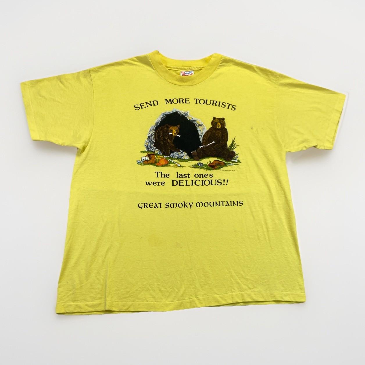 Great Smoky Mountains Shirt Mens L Yellow Vintage Bears Send More Tourist 90s L