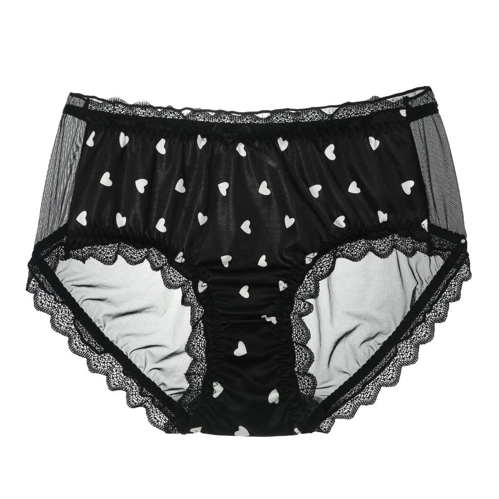 Plus Size Sexy Lace Mesh Seamless Women's Hip-Hugging Triangle Panties - Ice Silk Fat MM 200-300 Jin