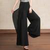 Women's Linen Blend Overlay Wide Leg Pants – High Waist Flowy Palazzo Trousers (Size 27-33)