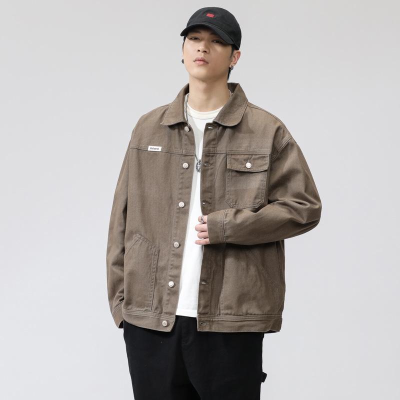 Denim Jacket Men s Spring New Loose Trendy Brand Handsome Denim Jacket Spring and Autumn Men s Work Jacket Trendy S