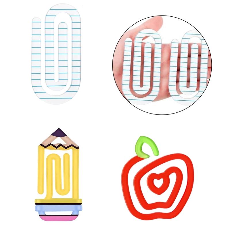 Acrylic Paper Clips,Reusable Heat Printed Transparent Bookmarks Clip For Document Organization Reading Accessories