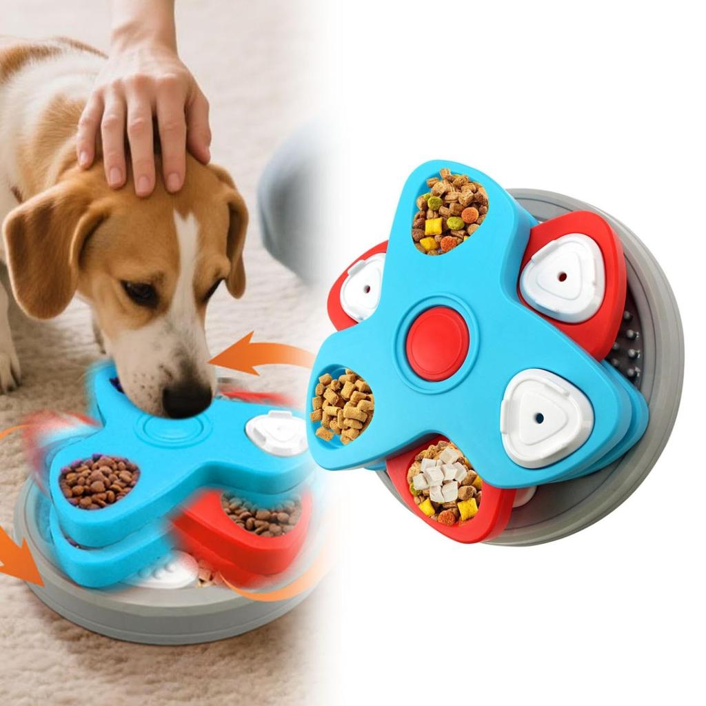 Pet Dog Slow Feeder Dog Bowl, New Dogs Puzzle Enrichment Funny Toy Rotating Plate, Multiple To Suit Small Medium And Large Dogs