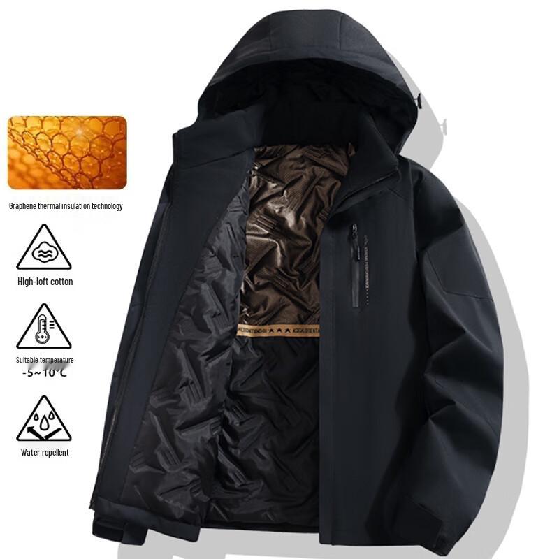 Playboy Men's Loose Fit Padded Jacket with Detachable Hood