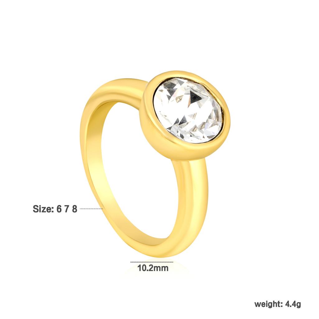 Emerald Diamond Open Ring Vintage Design Heart Zircon Ring Stainless Steel 18K Gold Plated Ring Women