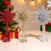 1Pc Gold Stamping Christmas Metal Exquisite Tree Top Star Party Decoration Snowflake Glitter Christmas Decoration