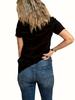 Women'S Casual Solid Color T-Shirt - Soft Crew Neck Short Sleeve Top for Casual Attire Black, Ladies T Shirts Aesthetic Clothes