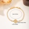 Luxury Clover Chain Bracelet for Women, Sparkling Cubic Zirconia Charm Bracelet, Elegant Four Leaf Clover Jewelry Gift