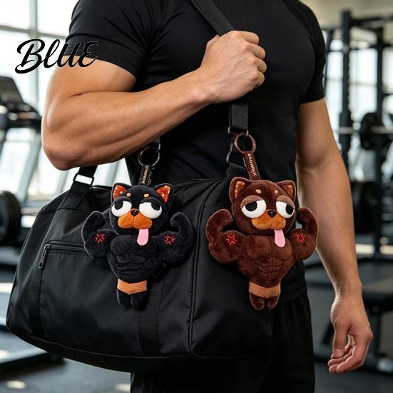 Hanging Dog Plushie Plush Muscular Bag Charm Stuffed Pendant for Charm Backpacks Handbags Schoolbags Animal with Metal Ring Handbag Accessory