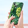 Leaves Monstera Green Phone Case For iPhone 17 16 15 Pro Max 11 12 13 14 7 8 Plus SE 2020 X XR XS Cover Soft Black