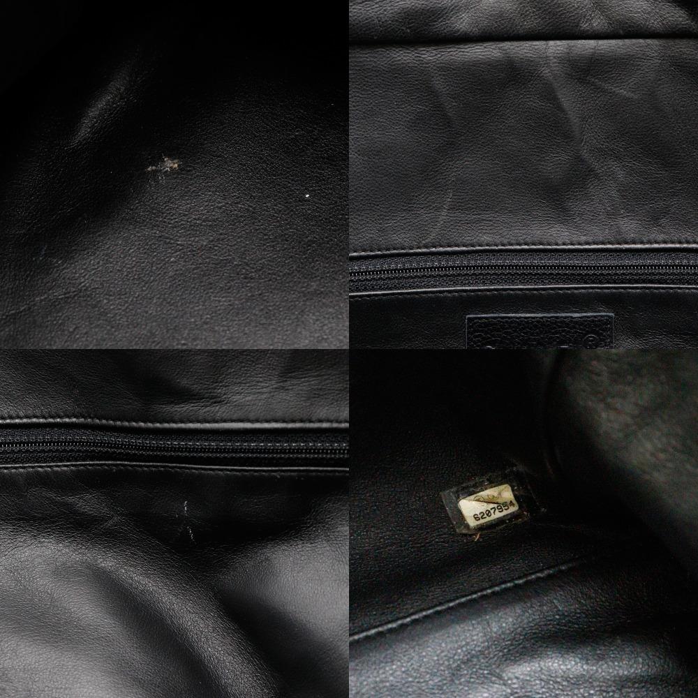 Chanel Matelasse Boston Bag Logo Black Caviar Skin/enamel Women Used