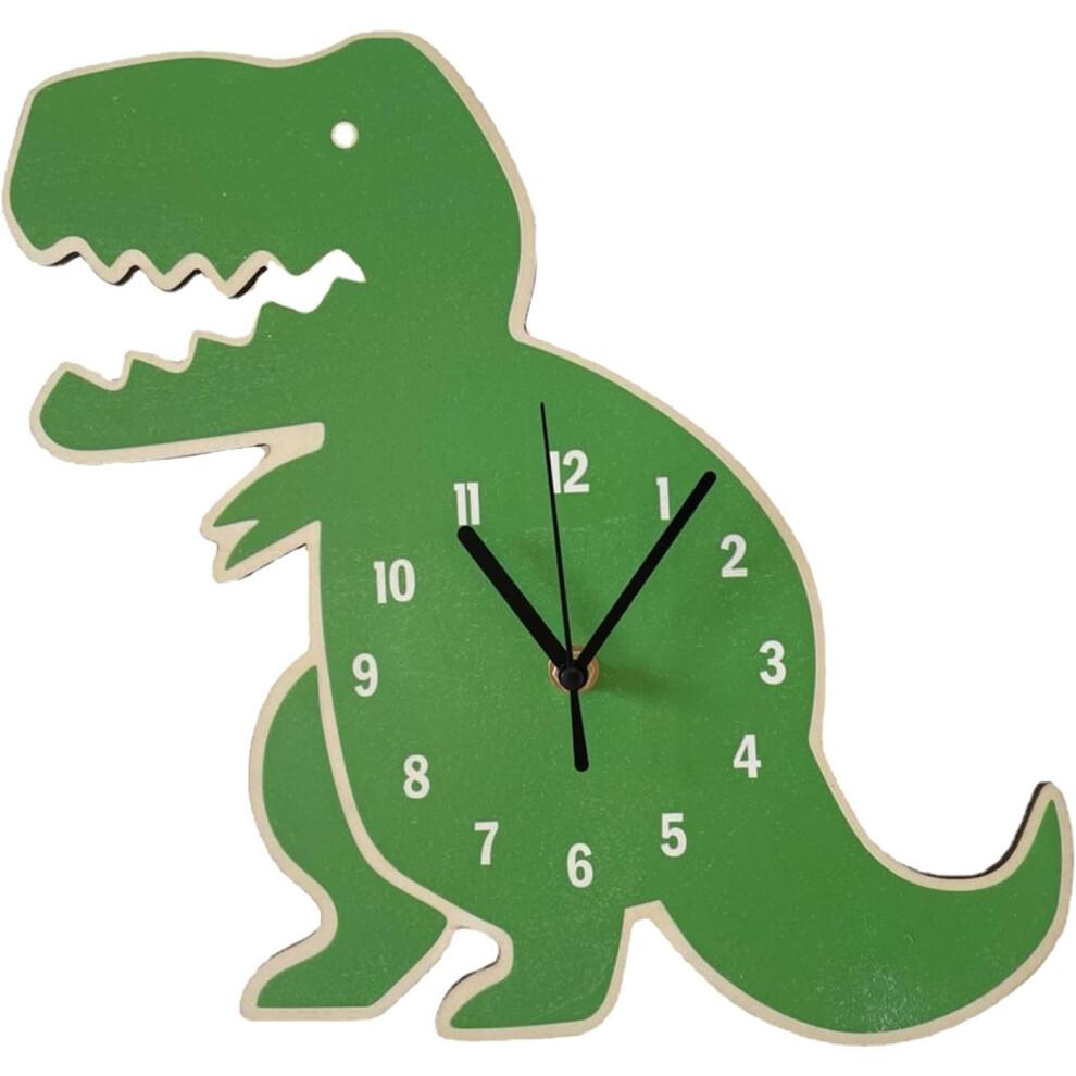 Cartoon Wall Clock Silent Movement Dinosaur Shaped Kids Clock For Kid Rooms Playrooms Boy