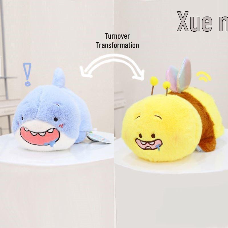 Shark Bee Husky Puppy Plush Pillow - Funny Sleep & Gift Toy for Girls